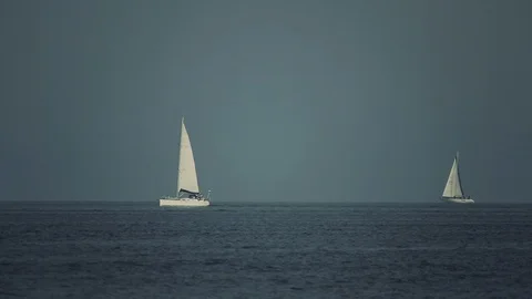 Two Windsurfings In The Bay Video stock 119487152