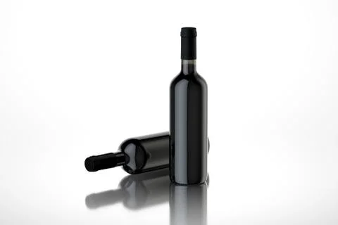 Two Wine Bottle Stock Illustration