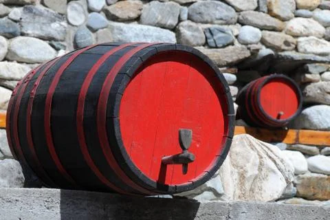 Two wine casks Stock Photos