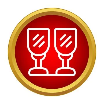 Two wine glasses clinking during a celebratory toast Ilustração Stock