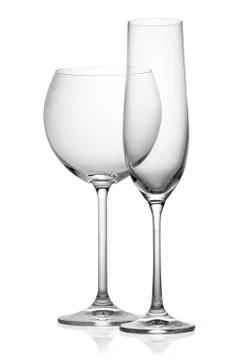 Two wineglasses isolated Stock Photos