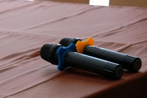 Two wireless mics Stock Photos