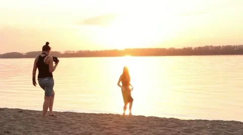 Two woman at the river 2 Video stock 10969296