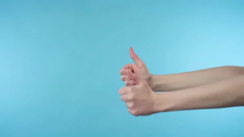 Two woman's hand showing thumb up gesture Stock Footage 171541895