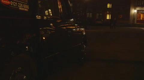 Two Women Exit Taxi at Night Stock Footage 59381842