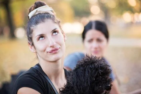 Two women having a relationship issue Stock Photos