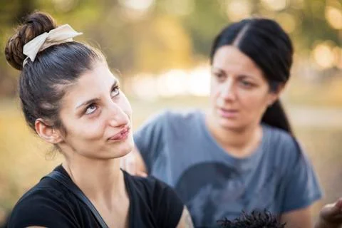Two women having a relationship issue Stock Photos