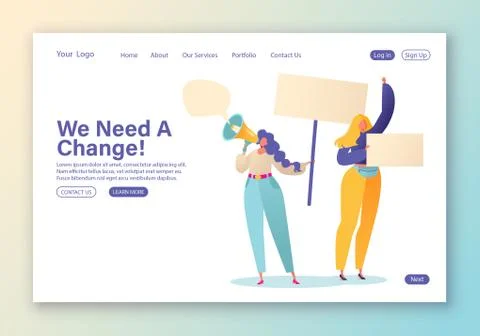 Two women protesting Illustrazione stock