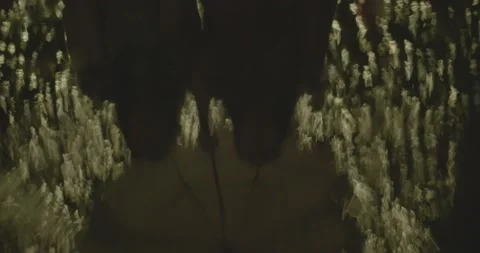 Two Women Reflection on the Ground in Rainy Day at Night Stock Footage 131361533