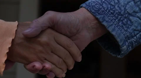 Two Women Shake Hands Stock Footage 41715569