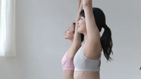 Two Women Stretching Vidéo 332751372