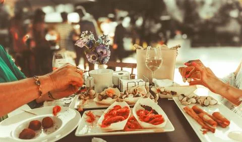 Two women at the table Stock Photos