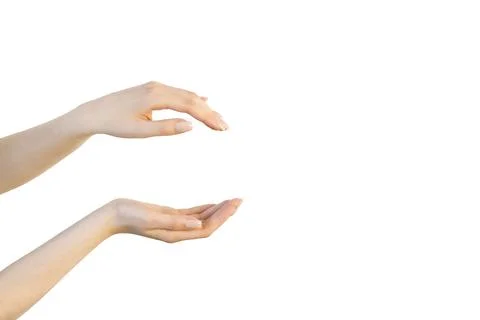 Two women's hands on top of each other, the concept of protection and security Stock Photos