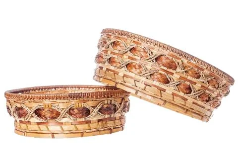 Two wooden baskets Foto stock