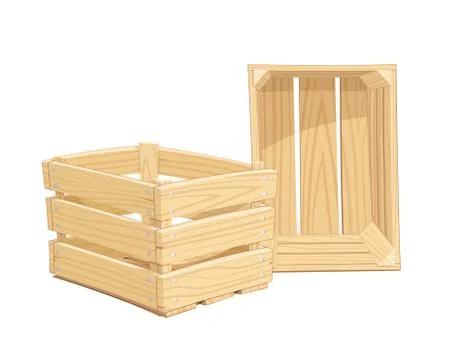 Two Wooden box Illustrazione stock