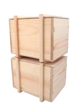 Two wooden boxes Stock Photos