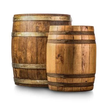 Two wooden casks Stock Photos