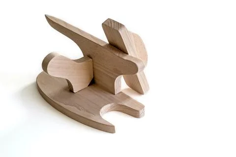 Two wooden pads made of beech for wet-heat treatment on an iron. Stock Photos