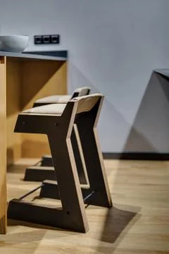 Two wooden stools Stock Photos