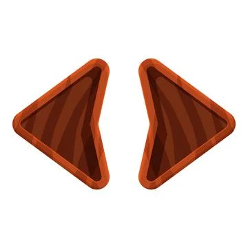 Two wooden triangular arrows pointing in opposite directions Illustrazione stock