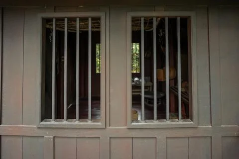 Two of wooden window Stock Photos