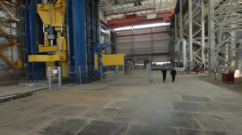 Two workers are on the factory Stock Footage 51283638