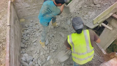 Two Workers Inside A Dump Truck Stock Footage 94736493