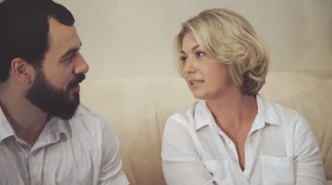 Two workers resting, speaking and smiling on the reception Video stock 65762013