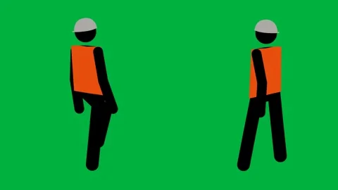 Two workers in uniform on green screen perfect for industry teamwork Stock Footage 308867588