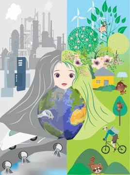 Two worlds, Stock Illustration