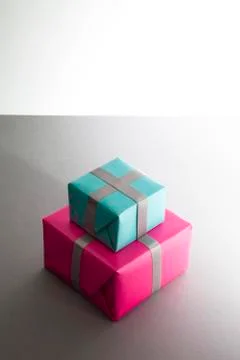 Two wrapped gifts Stock Photos