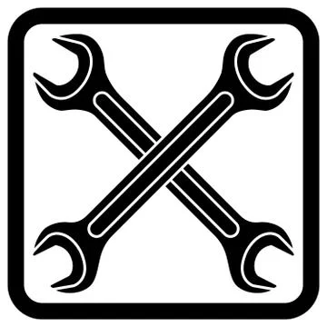 Two Wrench on a white background Stock Illustration