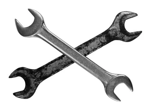 Two wrenches one rusted, one new on top of each other Stock-Fotos