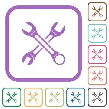 Two wrenches simple icons Illustrazione stock