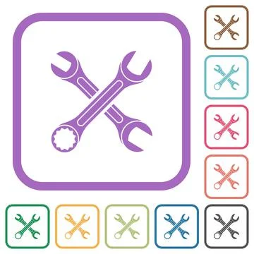 Two wrenches simple icons Stock Illustration