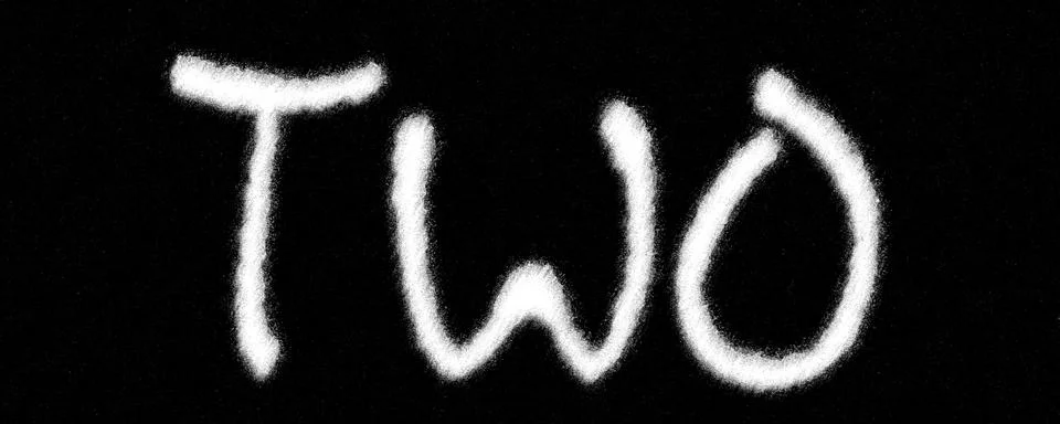 "TWO" written with chalk Stock Illustration