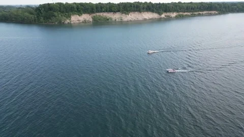 Two yachts on the lake. Stock Footage 246718485