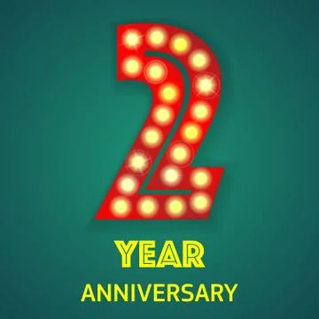 Two year anniversary light background Stock Illustration
