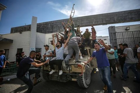 Two years since October 7th Hamas attack, Israel's war on Gaza, Gaza City - 07 O 스톡 사진