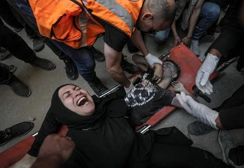 Two years since October 7th Hamas attack, Israel's war on Gaza, Al Nuseirat Camp 스톡 사진