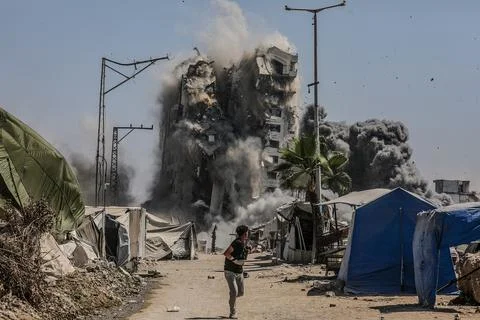 Two years since October 7th Hamas attack, Israel's war on Gaza, Gaza City - 05 S 스톡 사진