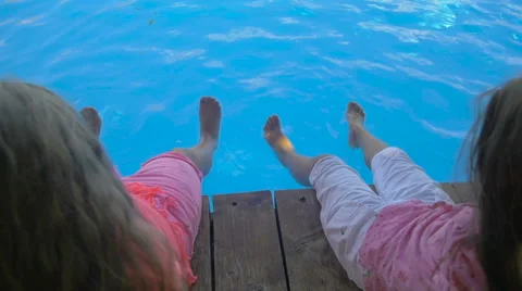 Two years old boy diving underwater to see red starfish Stock Footage 67599395