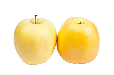 Two yellow apples Stock Photos