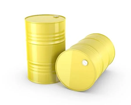 Two yellow barrels Stock Illustration