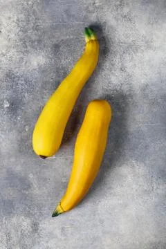 Two yellow courgettes Fotos de archivo