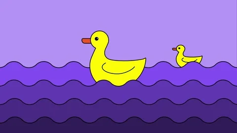 Two yellow ducks swing on the waves. Stock Footage 260529426