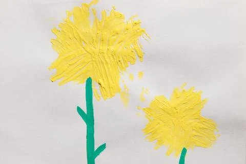 Two Yellow Flowers Stock Illustration