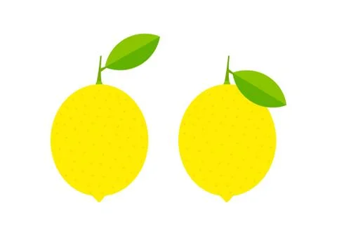 Two yellow lemons icons. Vector illustration. Stock Illustration