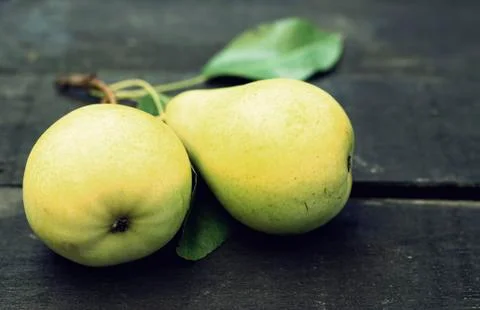 Two yellow pears Stock Photos
