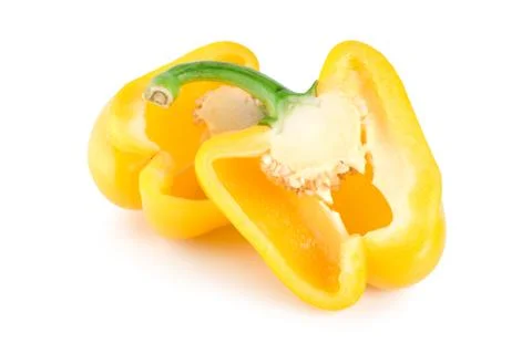 Two yellow peppers Stock Photos